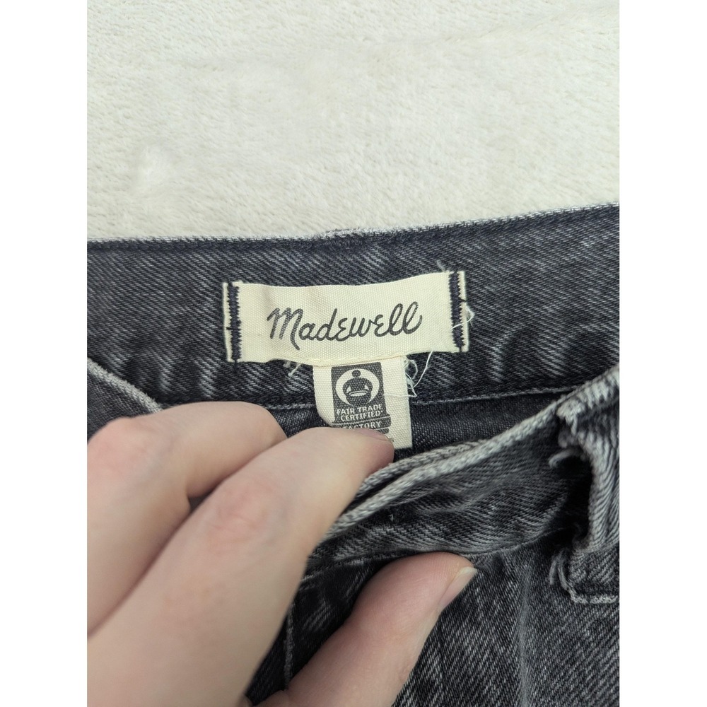 Madewell Relaxed Mid Length Denim Shorts Womens 26 Gray Cutoff Frayed Hem - Picture 2 of 15